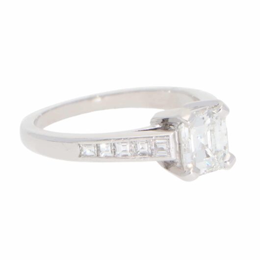 Vintage Emerald-Cut 1.04ct Diamond Ring in Platinum