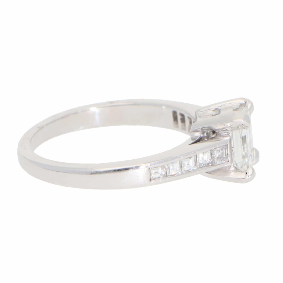 Vintage Emerald-Cut 1.04ct Diamond Ring in Platinum