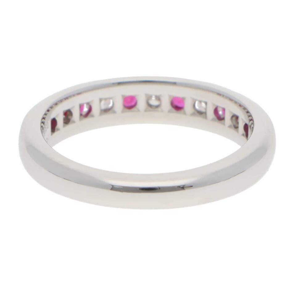 Vintage Tiffany & Co. Diamond and Ruby Lucida Ring in Platinum