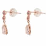 Vintage Rose Quartz Drop Earrings in Rose Gold