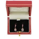 Vintage Rose Quartz Drop Earrings in Rose Gold