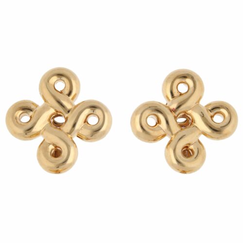 Vintage Chanel Clip Earrings in Yellow Gold
