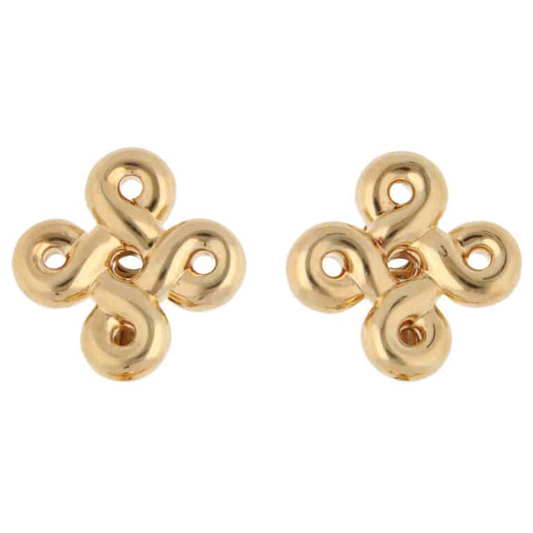 Vintage Chanel Clip Earrings in Yellow Gold