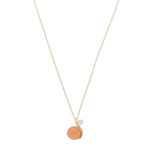 Vintage Nina Ricci Moonstone and Rose Quartz Pendant Necklace