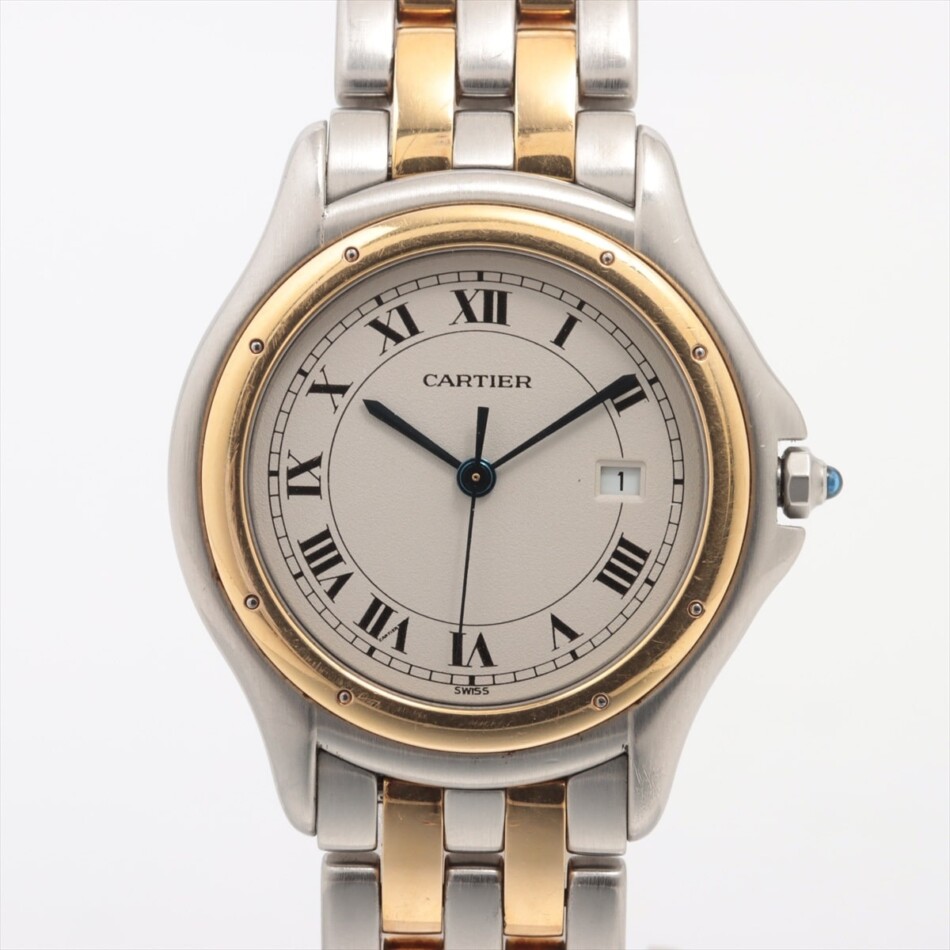 Cartier Panthere Cougar watch 33mm 2 row gold