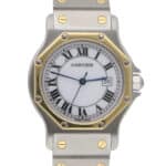 Vintage Cartier Santos Ronde 30mm in steel and gold
