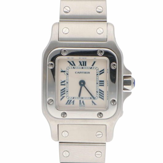 Vintage Cartier Santos Galbee 24mm steel wristwatch