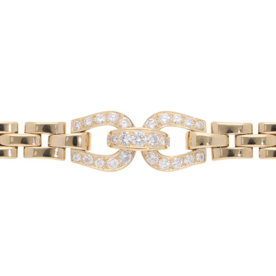 Vintage Cartier Etrier Diamond Bracelet in Yellow Gold