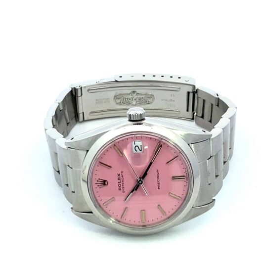Vintage 1968 Rolex Oyster Date Custom Pink Dial Watch