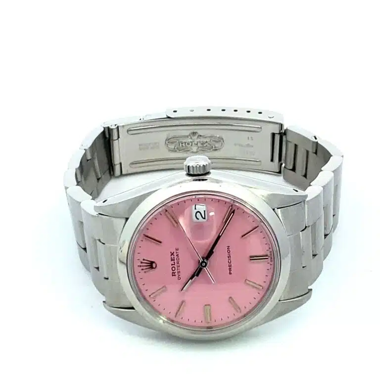 Vintage 1968 Rolex Oyster Date Custom Pink Dial Watch