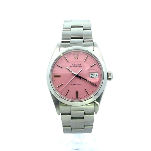 Vintage 1968 Rolex Oyster Date Custom Pink Dial Watch
