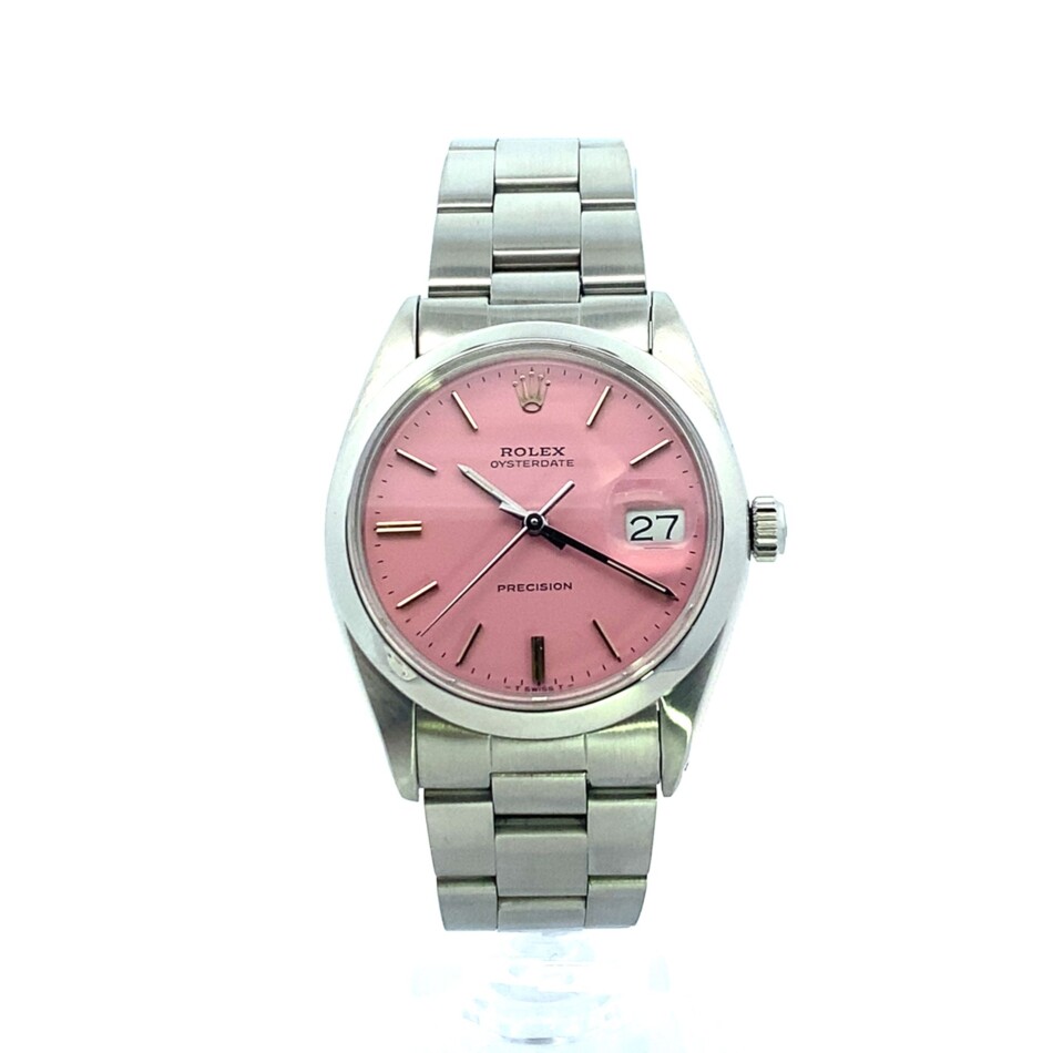 Vintage 1968 Rolex Oyster Date Custom Pink Dial Watch