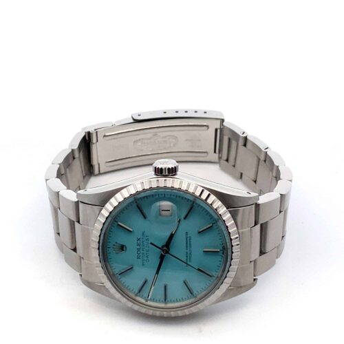 Vintage Rolex Oyster Perpetual Datejust Blue Dial Watch