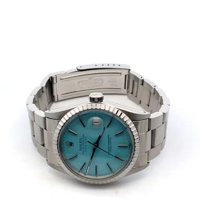 Vintage Rolex Oyster Perpetual Datejust Blue Dial Watch