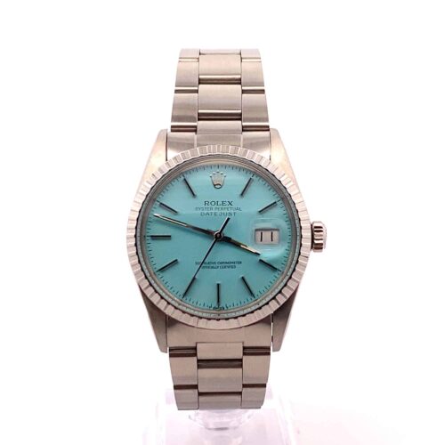 Vintage Rolex Oyster Perpetual Datejust Blue Dial Watch