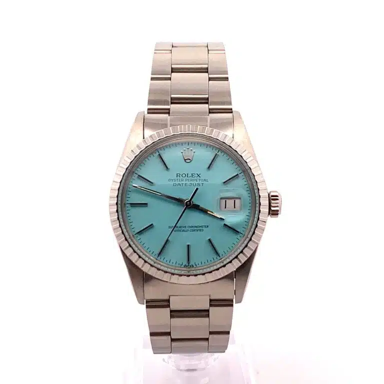 Vintage Rolex Oyster Perpetual Datejust Blue Dial Watch