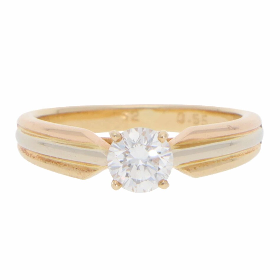 Vintage Cartier GIA Certified 0.55ct Diamond Trinity Ring