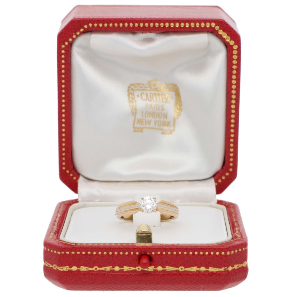 Vintage Cartier GIA Certified 0.55ct Diamond Trinity Ring