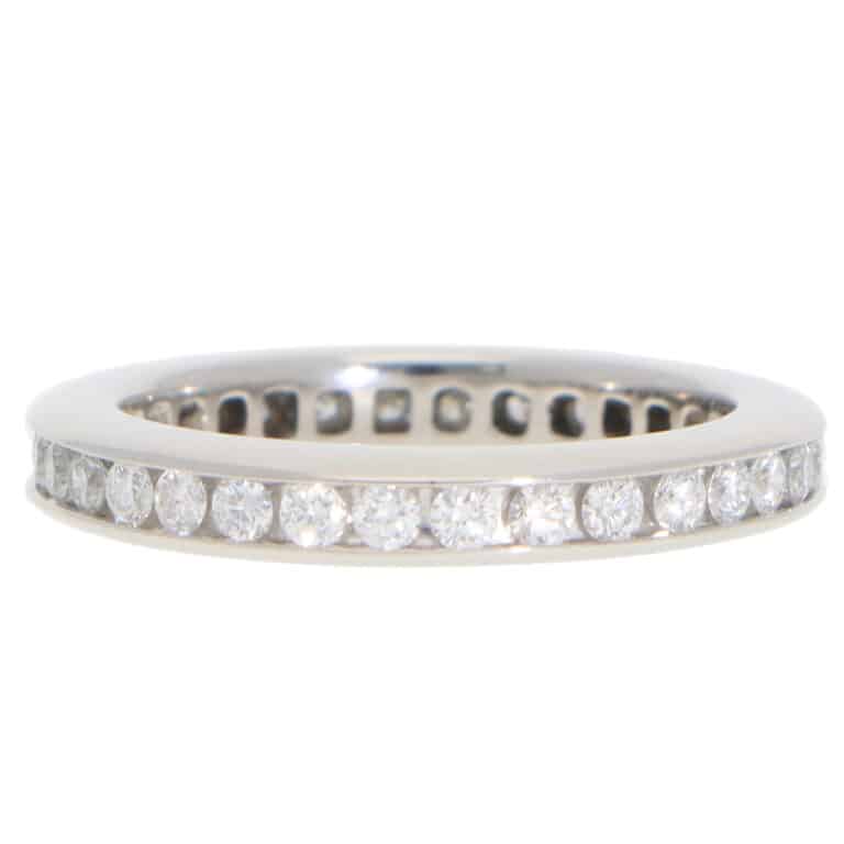 Vintage Harry Winston Diamond Eternity Channel Ring in Platinum