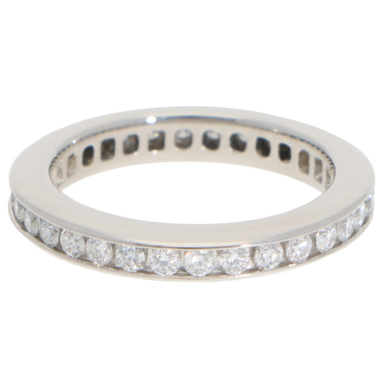 Vintage Harry Winston Diamond Eternity Channel Ring in Platinum