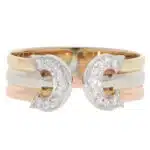 Vintage C de Cartier Diamond Open Band Ring in Gold