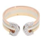 Vintage C de Cartier Diamond Open Band Ring in Gold Vintage C de Cartier Diamond Open Band Ring in Gold