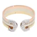 Vintage C de Cartier Diamond Open Band Ring in Gold