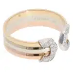 Vintage C de Cartier Diamond Open Band Ring in Gold