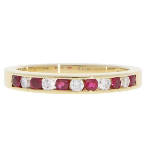 Vintage Tiffany & Co. Ruby and Diamond Half Eternity Ring