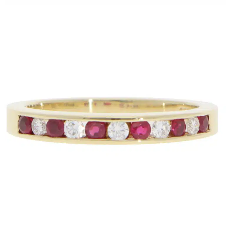Vintage Tiffany & Co. Ruby and Diamond Half Eternity Ring