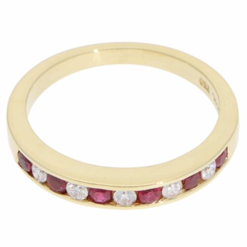 Vintage Tiffany & Co. Ruby and Diamond Half Eternity Ring