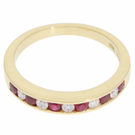 Vintage Tiffany & Co. Ruby and Diamond Half Eternity Ring