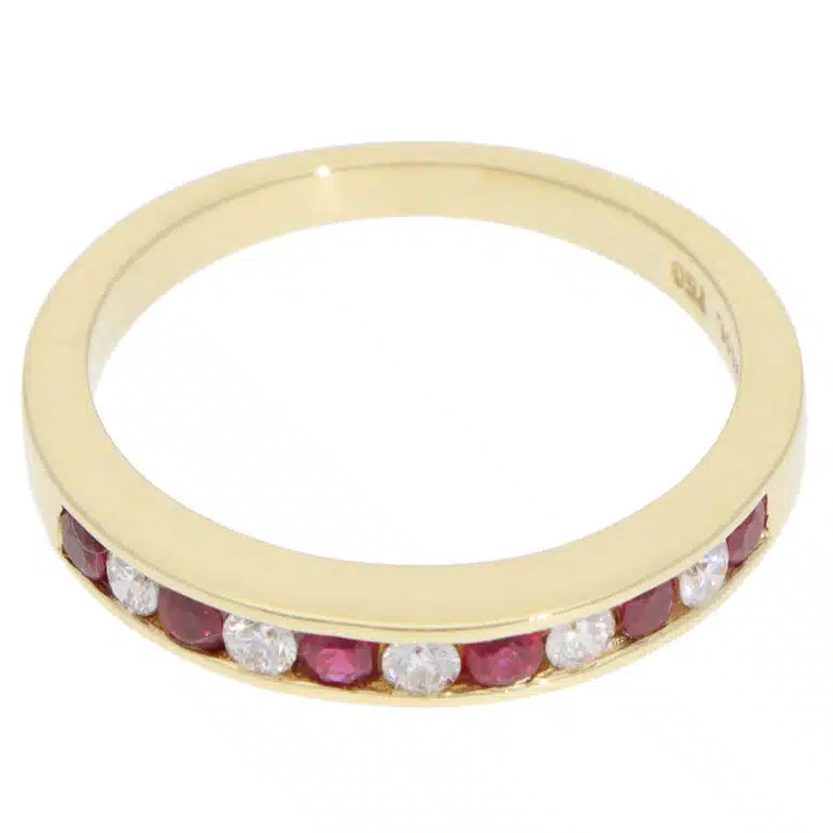 Vintage Tiffany & Co. Ruby and Diamond Half Eternity Ring