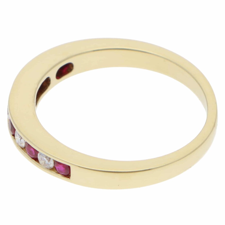 Vintage Tiffany & Co. Ruby and Diamond Half Eternity Ring