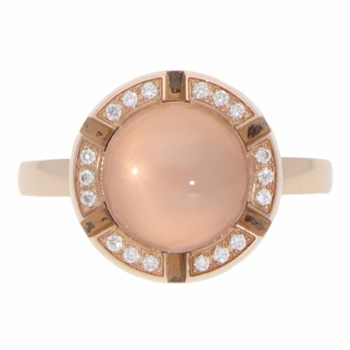 Vintage Chaumet Rose Quartz and Diamond Class One Croisière Ring