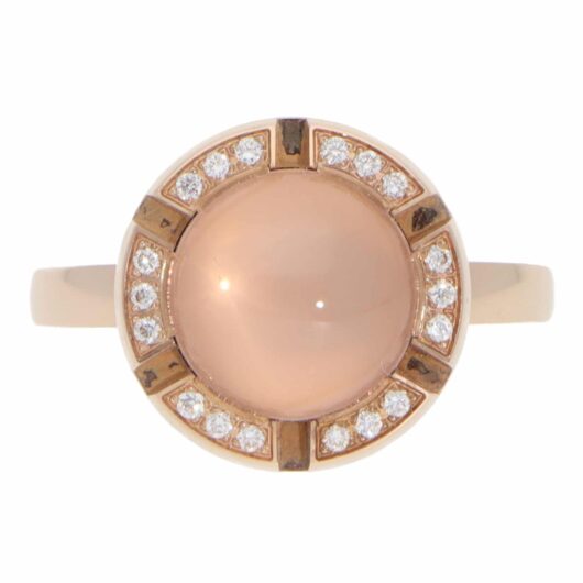 Vintage Chaumet Rose Quartz and Diamond Class One Croisière Ring