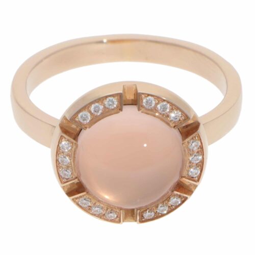 Vintage Chaumet Rose Quartz and Diamond Class One Croisière Ring