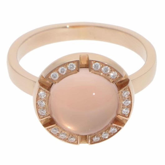 Vintage Chaumet Rose Quartz and Diamond Class One Croisière Ring