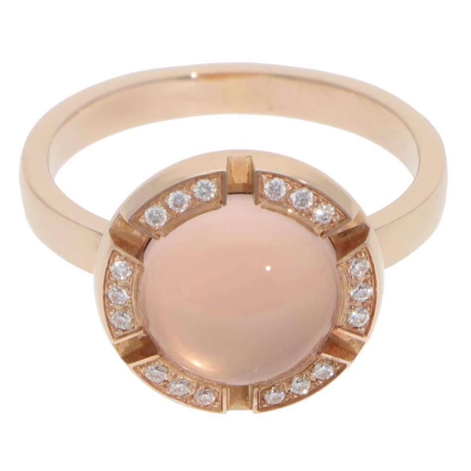 Vintage Chaumet Rose Quartz and Diamond Class One Croisière Ring