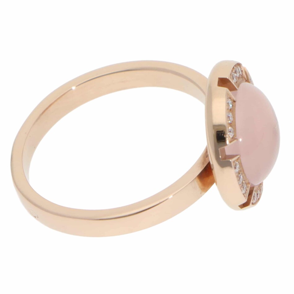 Vintage Chaumet Rose Quartz and Diamond Class One Croisière Ring