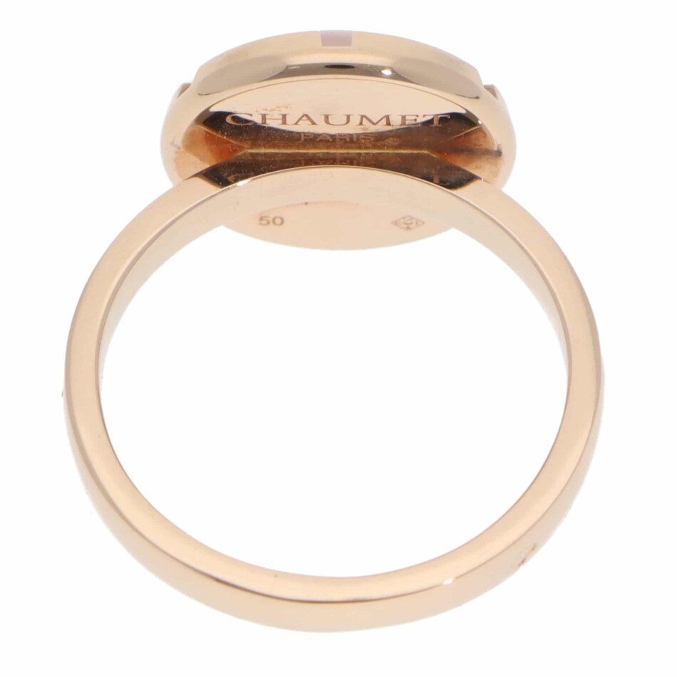 Vintage Chaumet Rose Quartz and Diamond Class One Croisière Ring