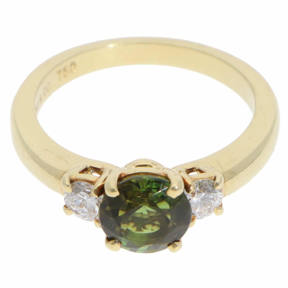 Vintage Tiffany & Co. Tourmaline and Diamond Ring in Yellow Gold