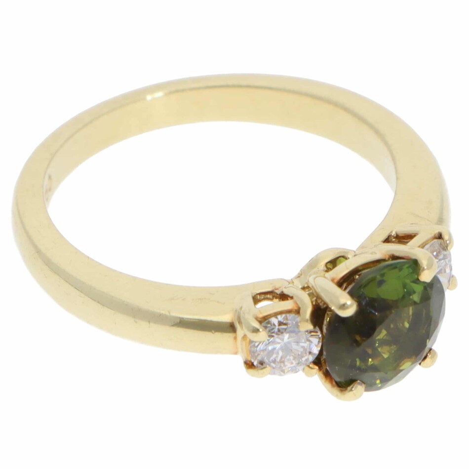 Vintage Tiffany & Co. Tourmaline and Diamond Ring in Yellow Gold