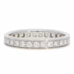 Vintage Cartier Diamond Eternity Ring in White Gold, Size 51