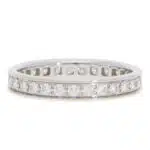 Vintage Cartier Diamond Eternity Ring in White Gold, Size 51