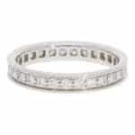 Vintage Cartier Diamond Eternity Ring in White Gold, Size 51