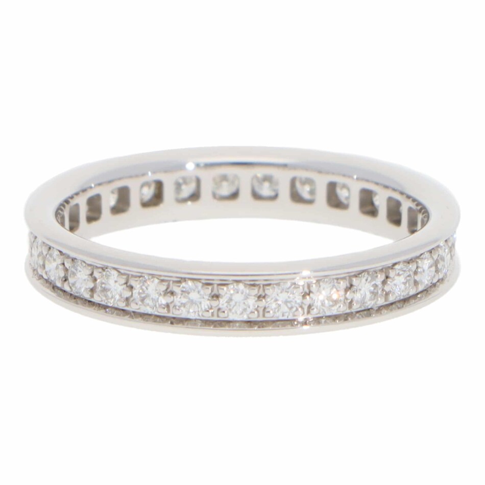 Vintage Cartier Diamond Eternity Ring in White Gold, Size 51