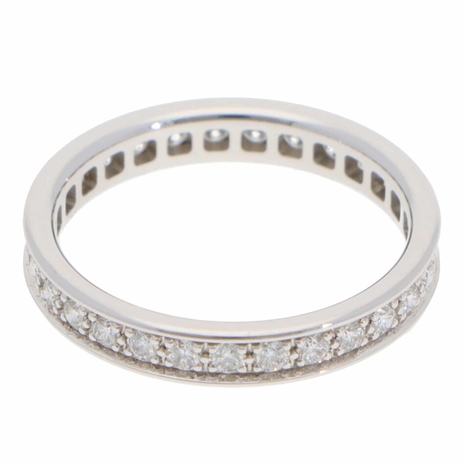 Vintage Cartier Diamond Eternity Ring in White Gold, Size 51