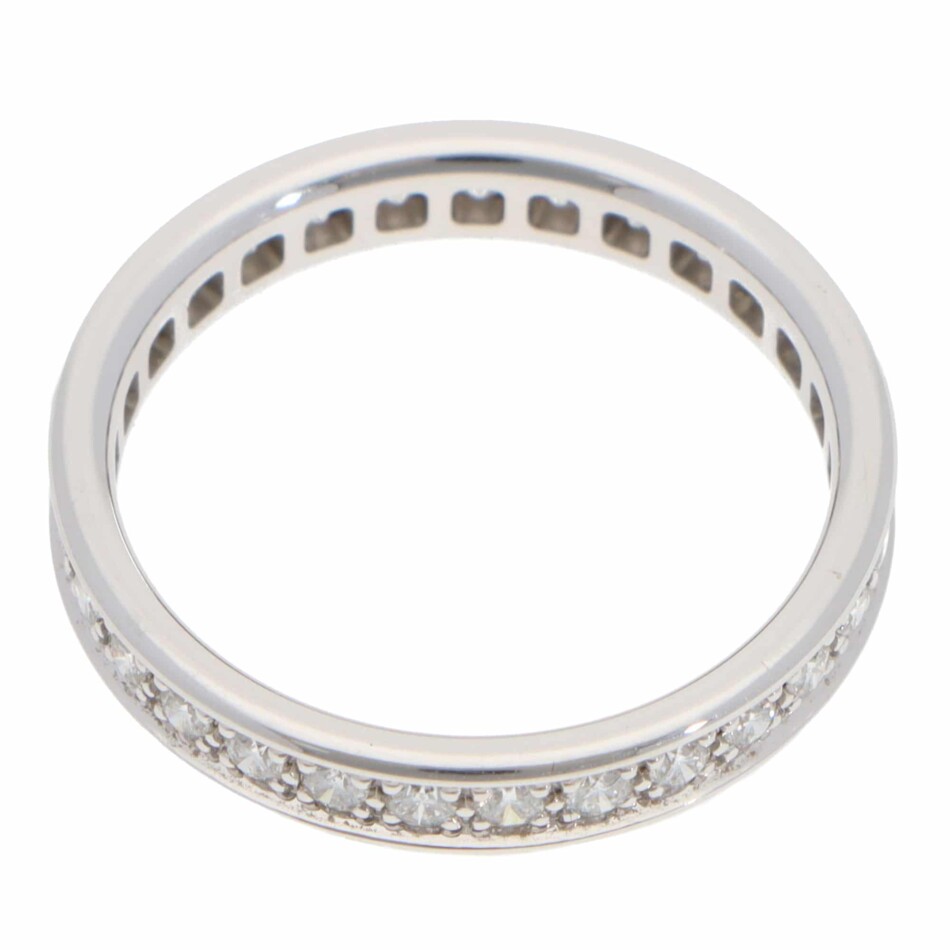 Vintage Cartier Diamond Eternity Ring in White Gold, Size 51