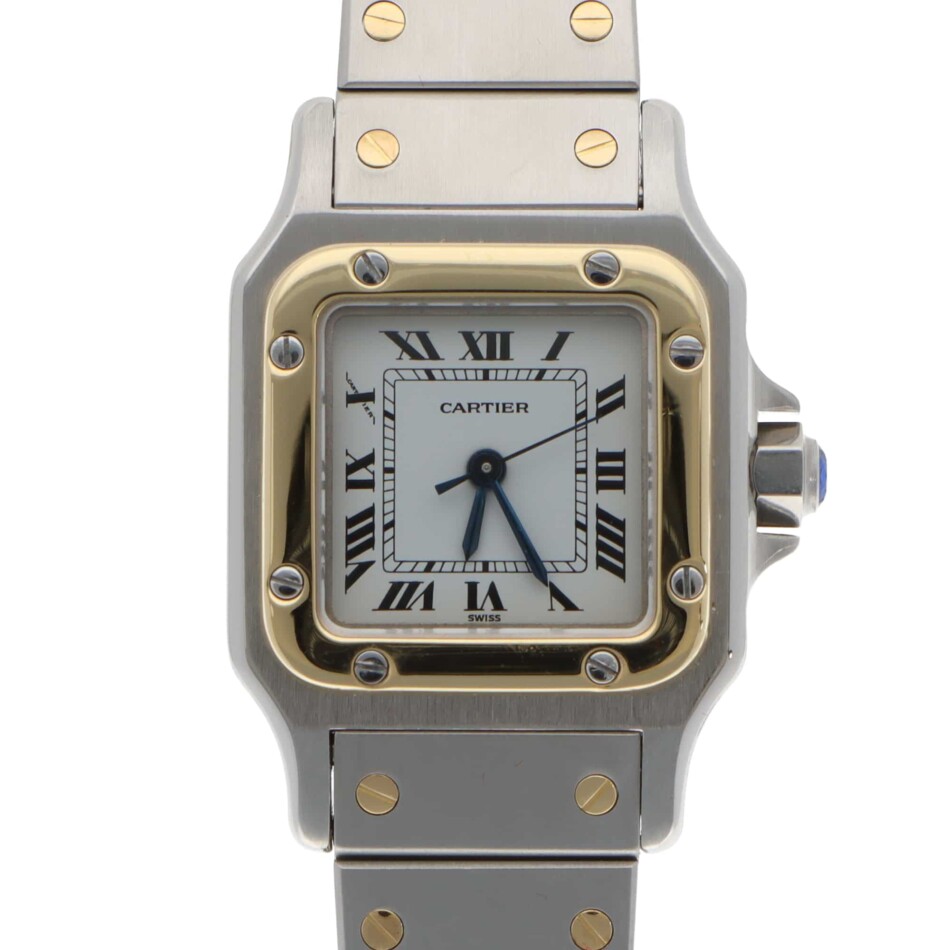 Vintage Cartier Santos Galbee 24mm automatic steel and gold